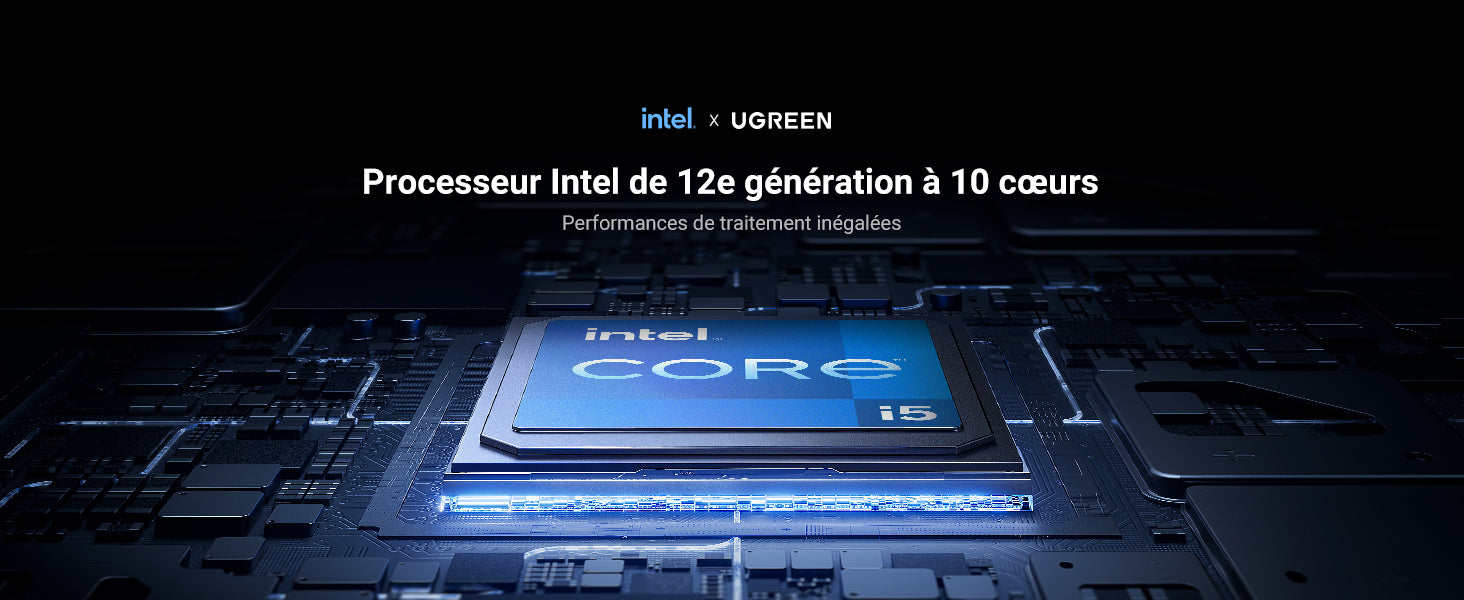 Processeur Intel Core i5 de 12e génération à 10 cœurs intégré au NAS UGREEN DXP8800 Plus pour des performances de traitement inégalées