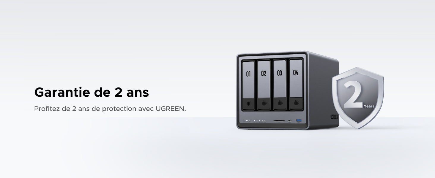 L'UGREEN DXP4800 est couvert par une garantie après-vente de deux ans.