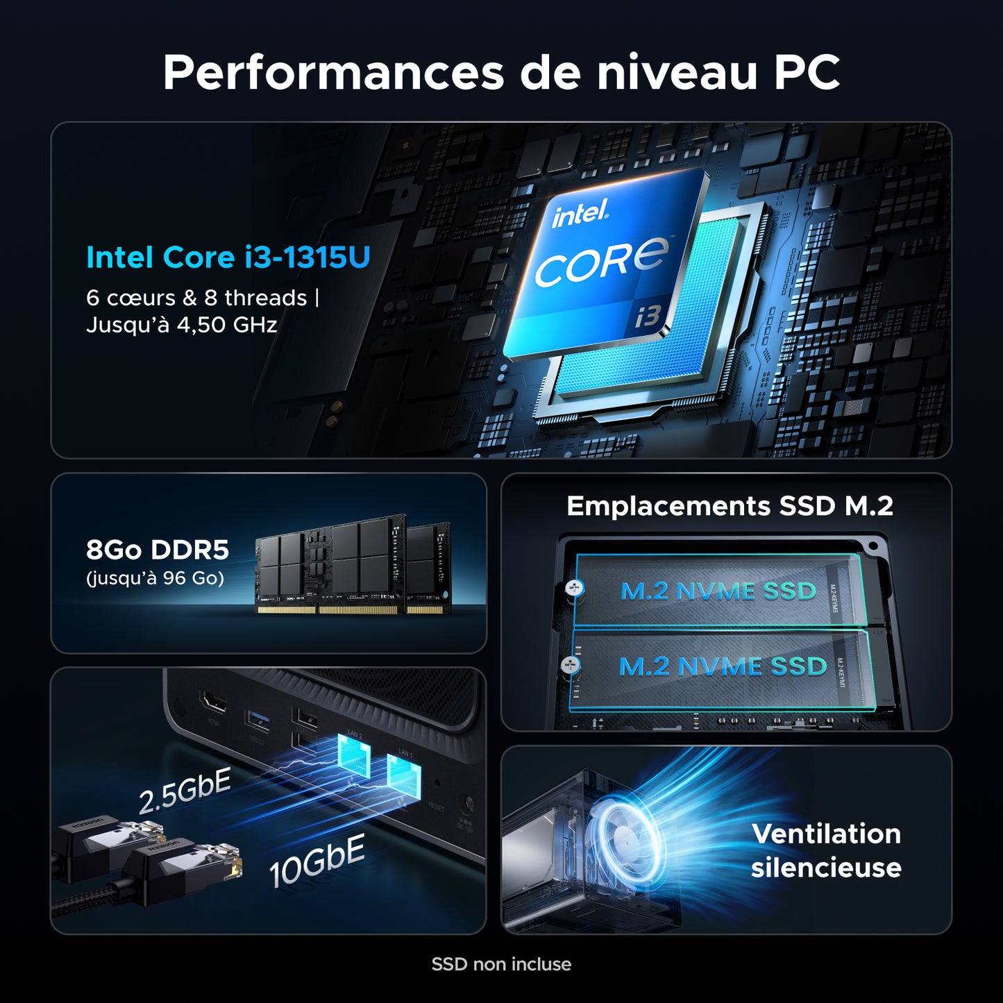 UGREEN NASync DXP4800 Pro - NAS 4 baies 144 To
