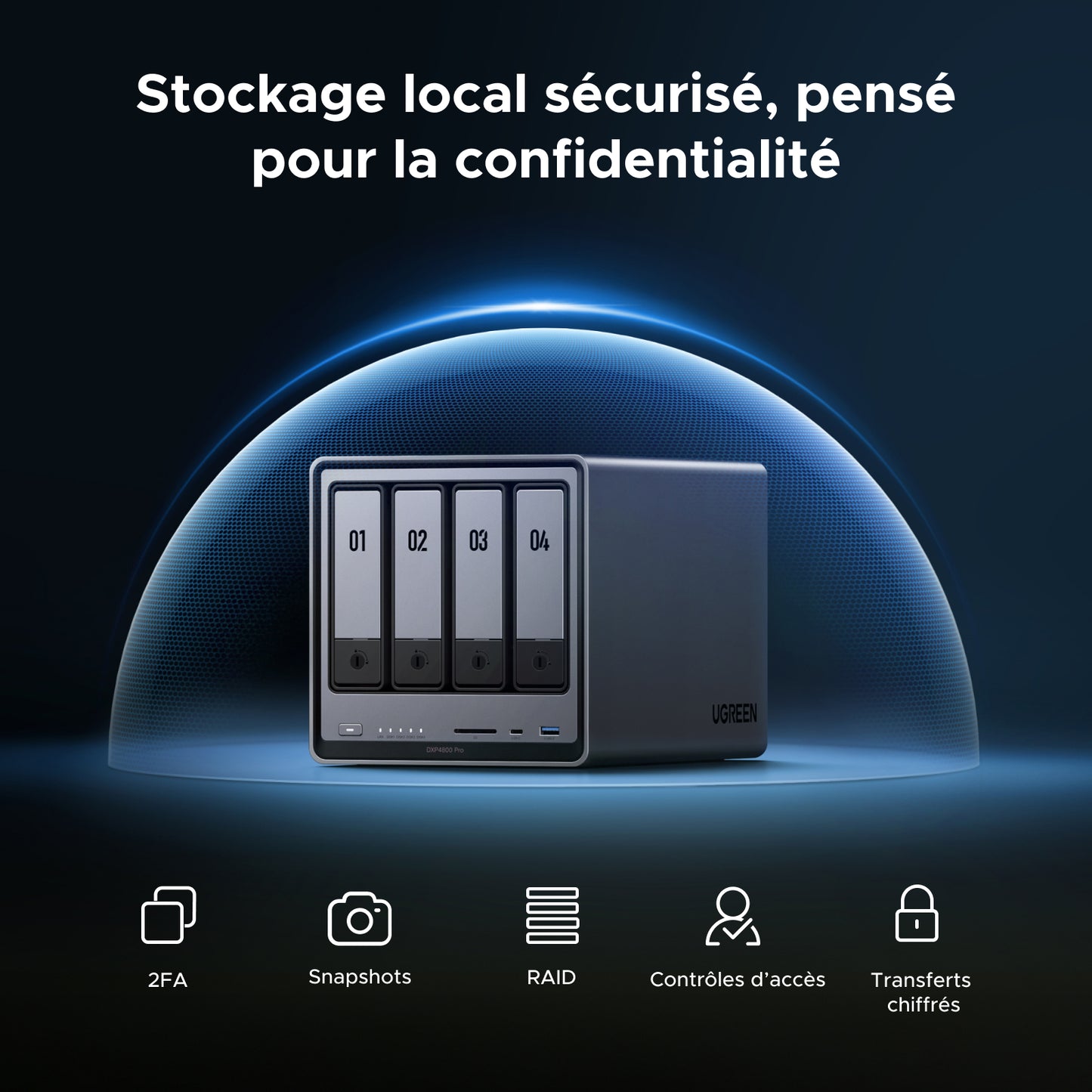 UGREEN NASync DXP4800 Pro - NAS 4 baies 144 To