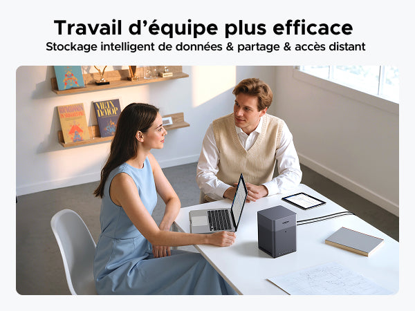 UGREEN NASync DH4300 Plus – stockage collaboratif intelligent pour le travail d’équipe avec partage, synchronisation et accès distant sécurisés