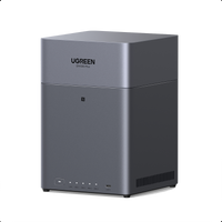 Serveur NAS UGREEN NASync DH4300 Plus – 4 baies 120 To, connectivité NFC, design vertical gris aluminium