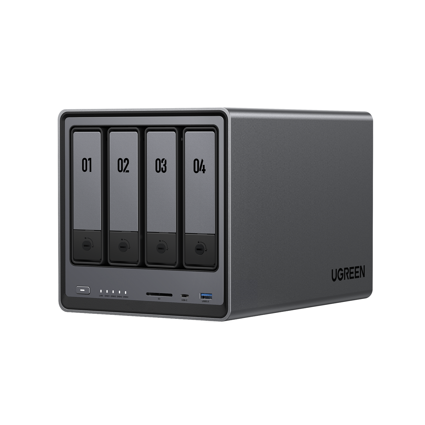 Serveur NAS UGREEN DXP4800 à 4 baies, finition gris aluminium métallisé