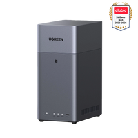 Serveur NAS UGREEN DH2300 gris avec badge Clubic « Meilleur NAS 2025-2026